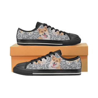 Corgi Lover Black Low Top Canvas Shoes for Kid - TeeAmazing