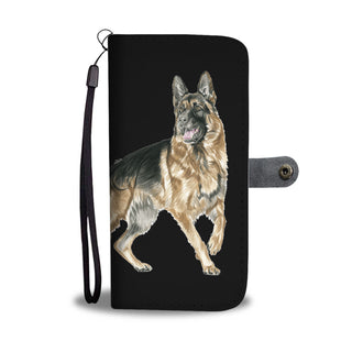 German Shepherd Premium Wallet Phone Case - Black Color - TeeAmazing