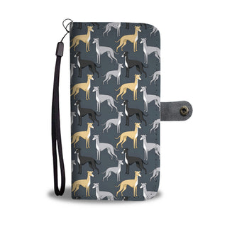 Greyhound Pattern Design Wallet Phone Case - Greyhound Phone Case Wallet - TeeAmazing