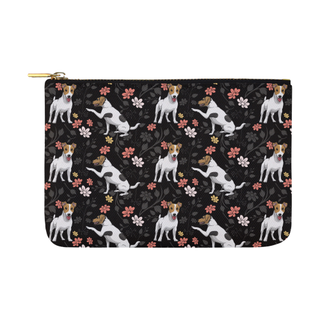 Jack Russell Terrier Flower Carry-All Pouch 12.5''x8.5'' - TeeAmazing