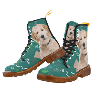 Australian Goldendoodle Black Boots For Men - TeeAmazing