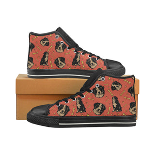 Bouviers Black High Top Canvas Shoes for Kid - TeeAmazing