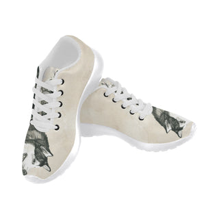 Alaskan Malamute Water Colour White Sneakers for Women - TeeAmazing