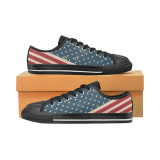 4th July V2 Black Low Top Canvas Shoes for Kid - TeeAmazing