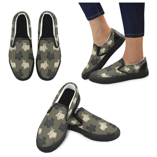Scottish Terrier Black Women's Slip-on Canvas Shoes - TeeAmazing
