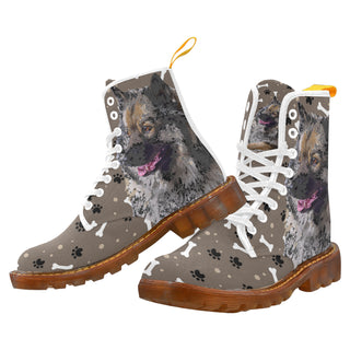 Keeshond White Boots For Women - TeeAmazing