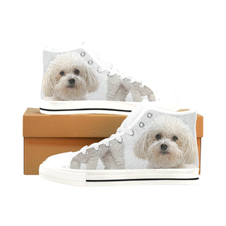 Bichon Frise Lover White Men’s Classic High Top Canvas Shoes /Large Size - TeeAmazing
