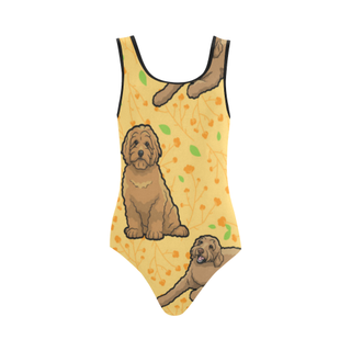 Australian Goldendoodle Flower Vest One Piece Swimsuit (Model S04) - TeeAmazing