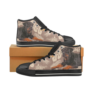 Rottweiler Lover Black Women's Classic High Top Canvas Shoes - TeeAmazing