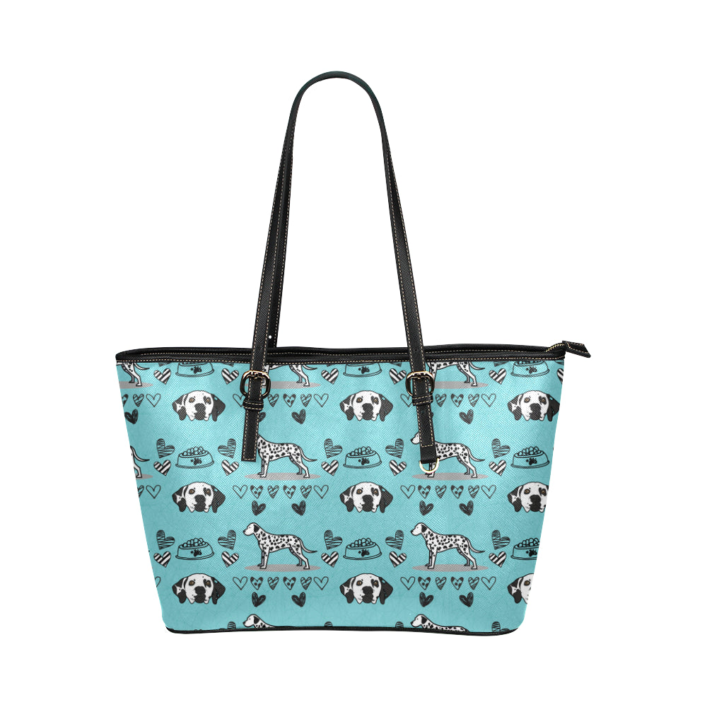 Dalmatian Pattern Leather Tote Bag/Small - TeeAmazing