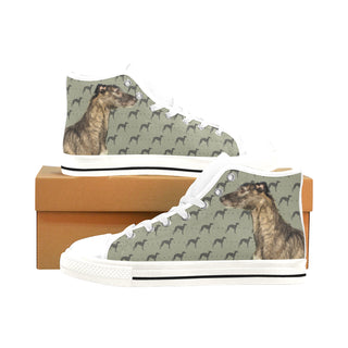 Lurcher Dog White Men’s Classic High Top Canvas Shoes /Large Size - TeeAmazing