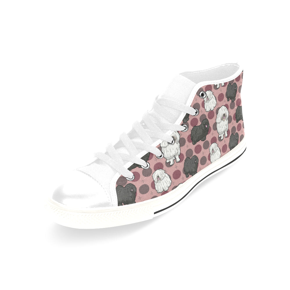 Puli Dog White Men’s Classic High Top Canvas Shoes /Large Size - TeeAmazing