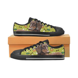 Dachshund Black Canvas Women's Shoes/Large Size - TeeAmazing