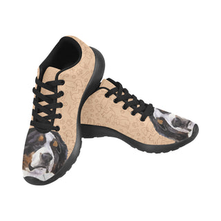 Bernese Mountain Black Sneakers for Men - TeeAmazing