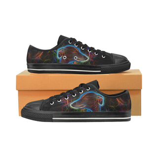 Italian Greyhound Glow Design 2 Black Low Top Canvas Shoes for Kid - TeeAmazing