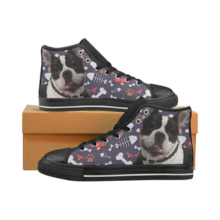 French Bulldog Dog Black Women's Classic High Top Canvas Shoes - TeeAmazing