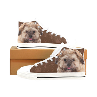 Shih-poo Dog White Men’s Classic High Top Canvas Shoes /Large Size - TeeAmazing
