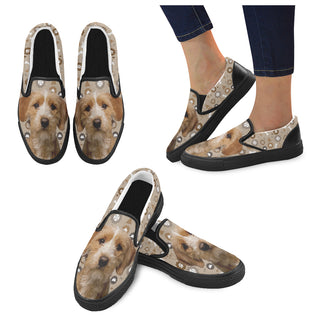 Basset Fauve Dog Black Women's Slip-on Canvas Shoes - TeeAmazing