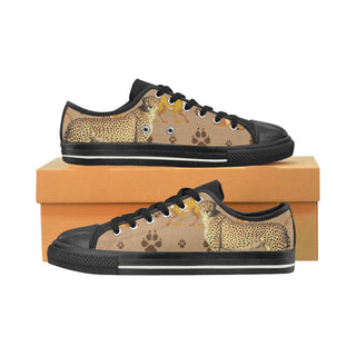 Cheetah Black Low Top Canvas Shoes for Kid - TeeAmazing