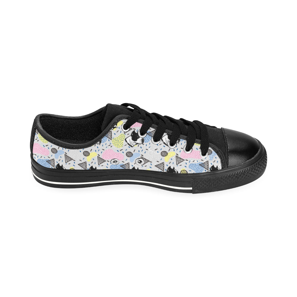 American Staffordshire Terrier Pattern Black Men's Classic Canvas Shoes/Large Size - TeeAmazing