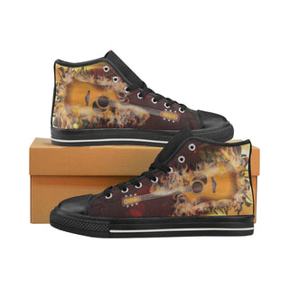 Guitar Lover Black Women's Classic High Top Canvas Shoes - TeeAmazing