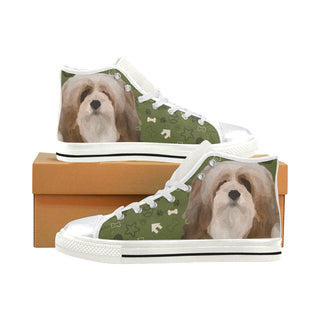 Lhasa Apso Dog White High Top Canvas Shoes for Kid - TeeAmazing
