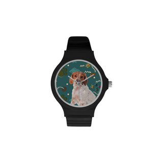 Brittany Spaniel Dog Unisex Round Plastic Watch - TeeAmazing