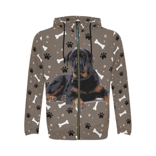 Rottweiler V3 All Over Print Full Zip Hoodie for Men - TeeAmazing