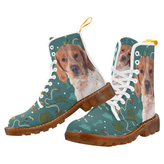 Brittany Spaniel Dog White Boots For Men - TeeAmazing