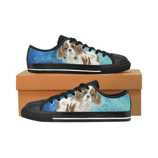 Cavalier King Charles Spaniel Water Colour No.1 Black Men's Classic Canvas Shoes/Large Size - TeeAmazing