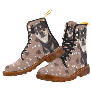 Chiweenie Dog Black Boots For Men - TeeAmazing