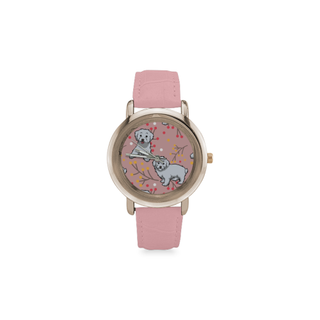 Maltipoo Flower Women's Rose Gold Leather Strap Watch - TeeAmazing