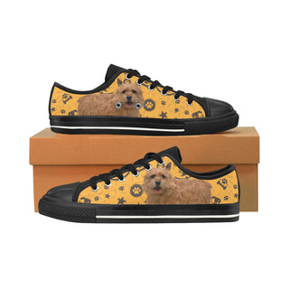 Norwich Terrier Dog Black Men's Classic Canvas Shoes/Large Size - TeeAmazing