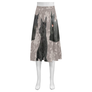 Scottish Terrier Lover Mnemosyne Women's Crepe Skirt (Model D16) - TeeAmazing