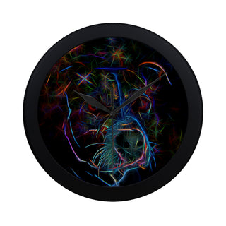 Staffordshire Bull Terrier Glow Design Black Circular Plastic Wall clock - TeeAmazing