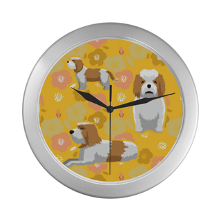 Petit Basset Griffon Vendéen Flower Silver Color Wall Clock - TeeAmazing