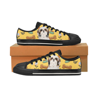 Shih Tzu Dog Black Men's Classic Canvas Shoes/Large Size - TeeAmazing