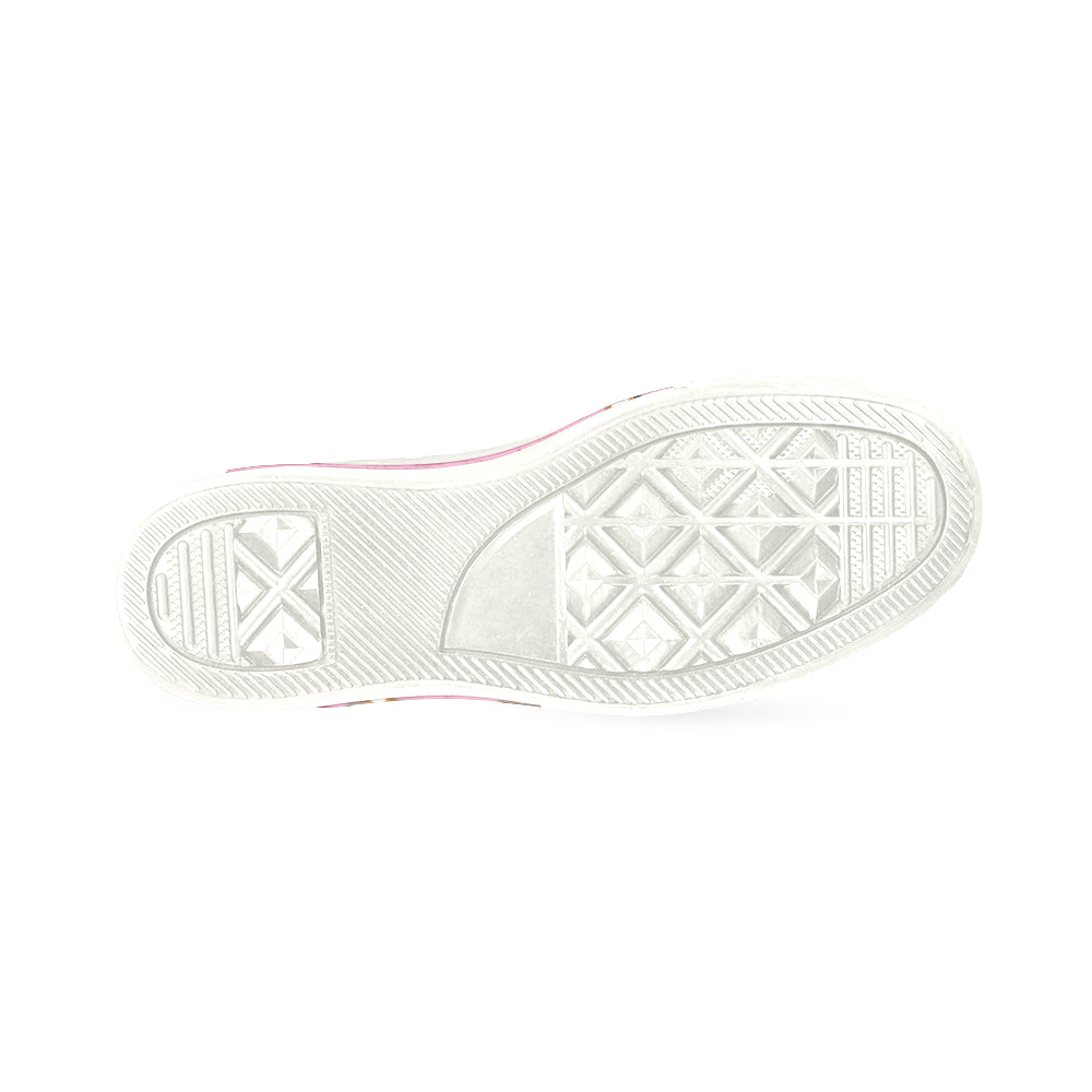 Papillon Pattern White Women's Classic Canvas Shoes - TeeAmazing