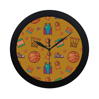 Basketball Pattern Circular Plastic Wall clock - TeeAmazing