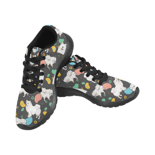 Samoyed Black Sneakers Size 13-15 for Men - TeeAmazing