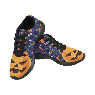 Pumpkin Halloween Black Sneakers for Women - TeeAmazing