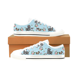 Skye Terrier Flower White Men's Classic Canvas Shoes/Large Size - TeeAmazing