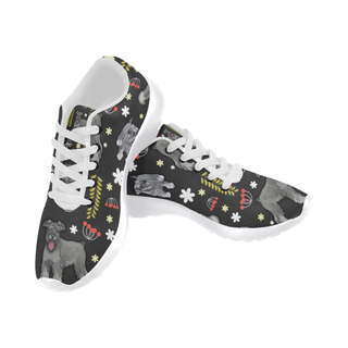 Miniature Schnauzer Flower White Sneakers Size 13-15 for Men - TeeAmazing