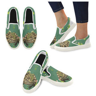 Frog White Women's Slip-on Canvas Shoes - TeeAmazing