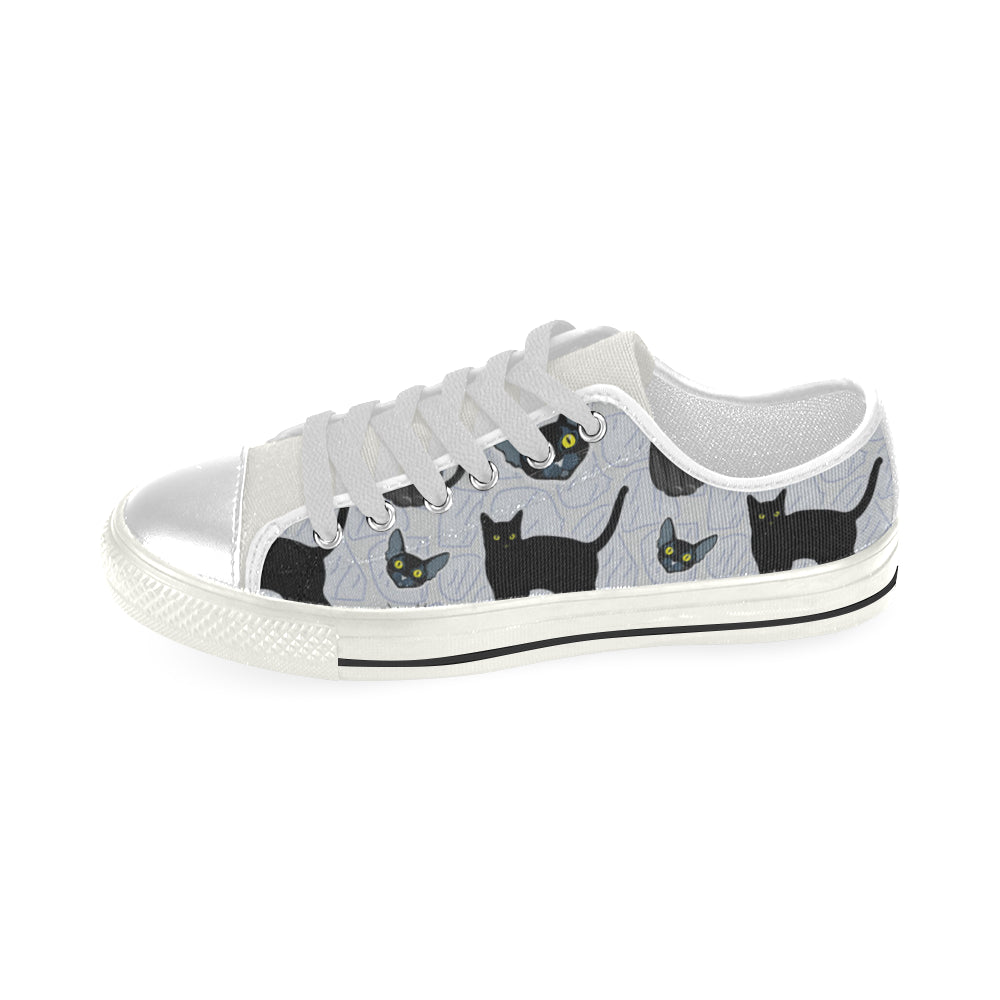 Bombay cat White Low Top Canvas Shoes for Kid - TeeAmazing