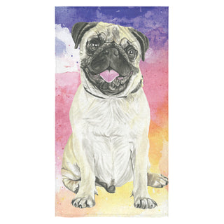 Pug Water Colour No.1 Bath Towel 30"x56" - TeeAmazing