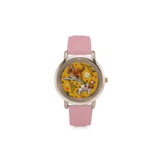 English Cocker Spaniel Flower Women's Rose Gold Leather Strap Watch - TeeAmazing