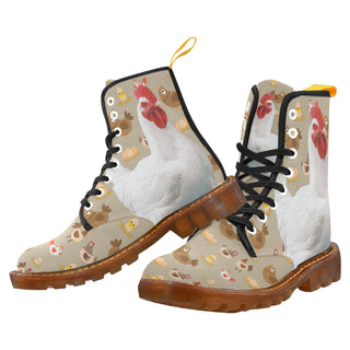 Chicken Lover Black Boots For Men - TeeAmazing