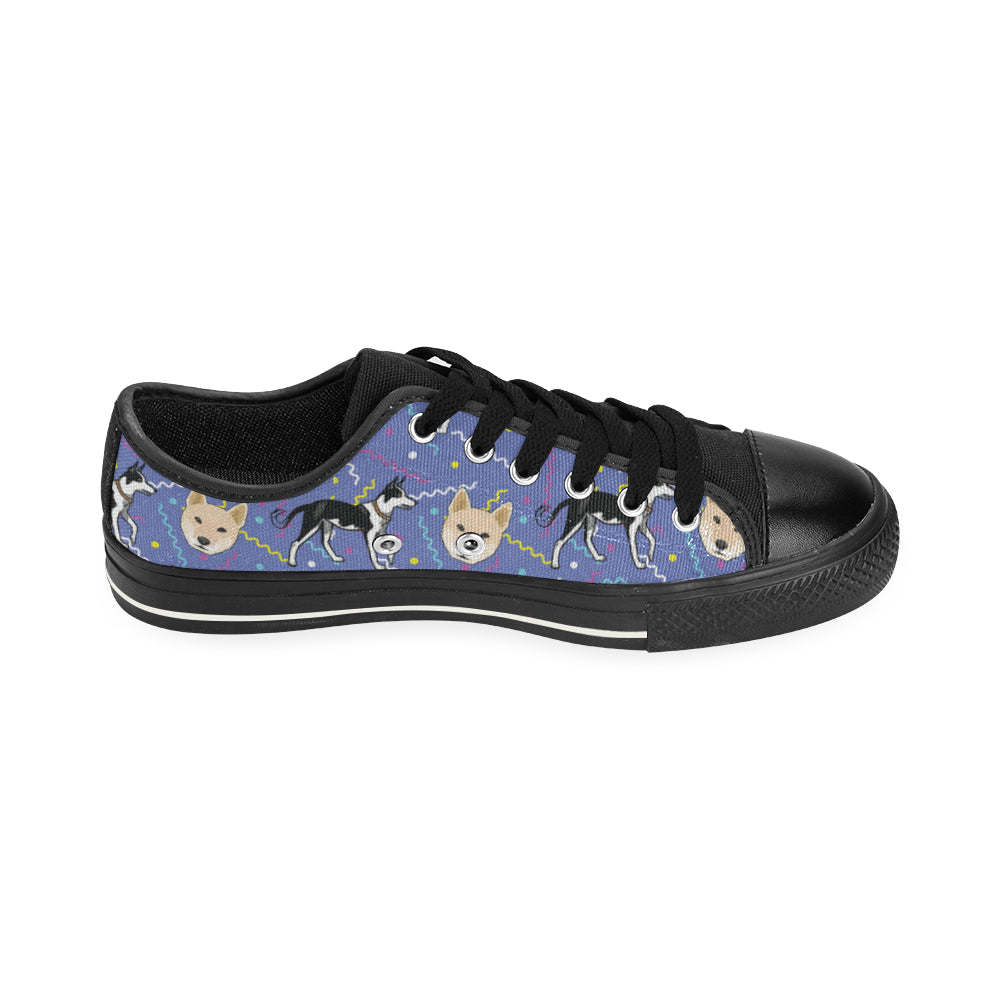 Canaan Dog Black Canvas Women's Shoes/Large Size - TeeAmazing