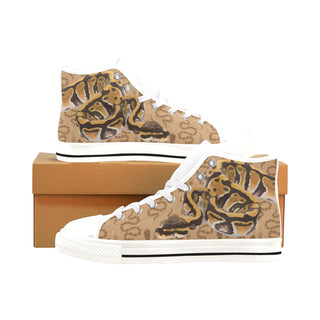 Python White Men’s Classic High Top Canvas Shoes /Large Size - TeeAmazing